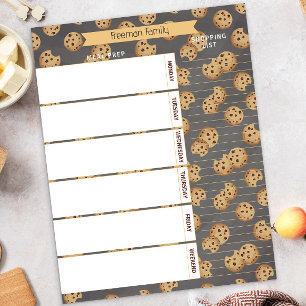 Meal Planner & Grocery List Notepad Chocolate Chip