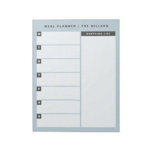 Meal Planner Notepad | Blue
