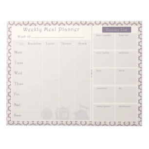 Meal Planner Purple Geo Notepad