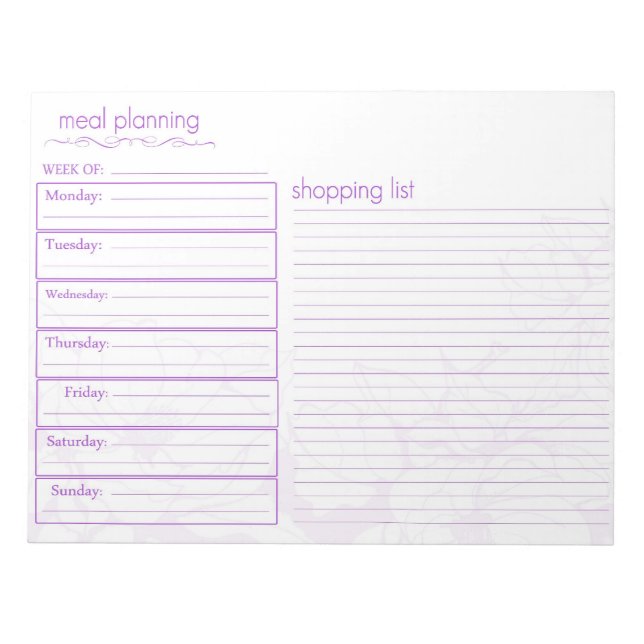 Meal Planning Notepad (Front)