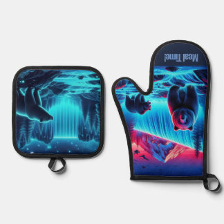 Meal Time! Oven Mitt & Pot Holder Set