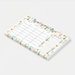 Meals for the Week Watercolor Post -it Post-it Notes