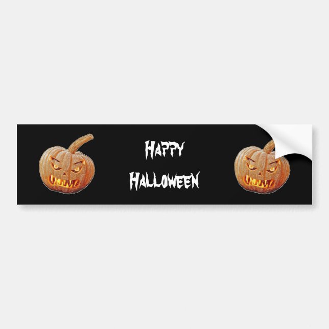 Mean and Ugly Pumpkin Face Bumper Sticker (Front)