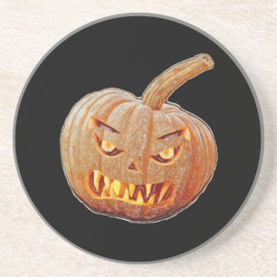Mean and Ugly Pumpkin Face Coaster