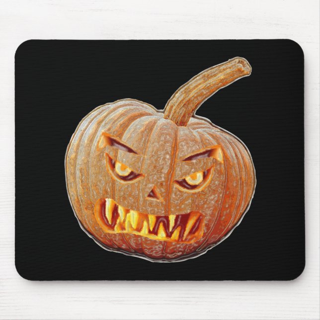 Mean and Ugly Pumpkin Face Mouse Pad (Front)