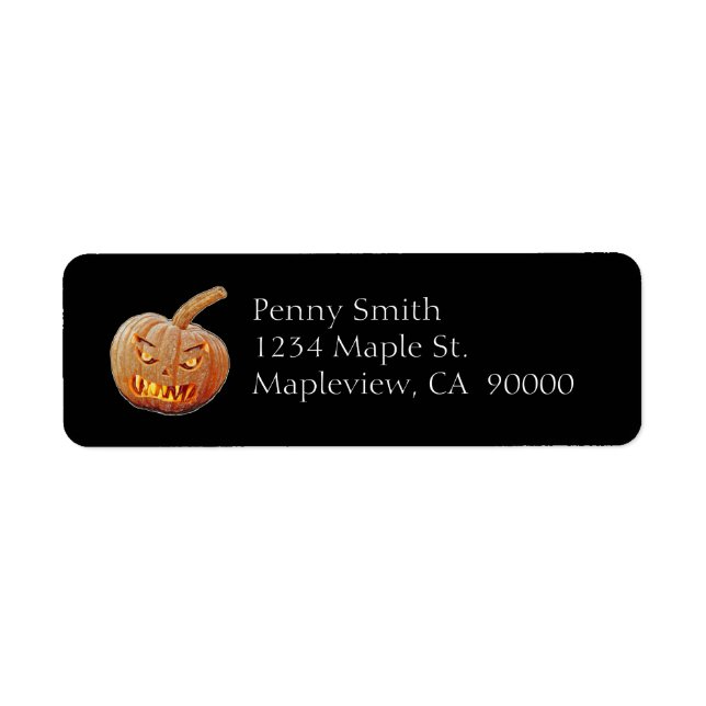 Mean and Ugly Pumpkin Face Return Address Label (Front)