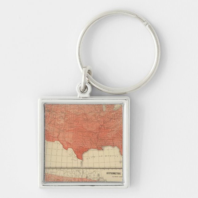 Mean annual temperature, Hypsometric sketch Key Ring (Front)