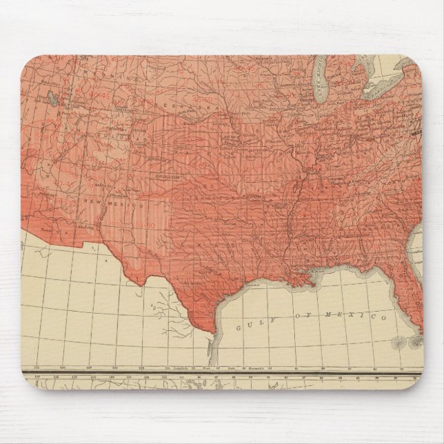 Mean annual temperature, Hypsometric sketch Mouse Pad (Front)