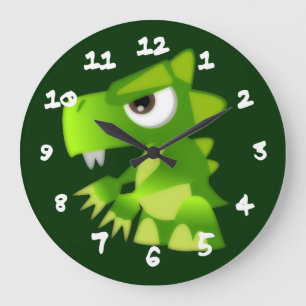 Mean Baby Dragon Large Clock