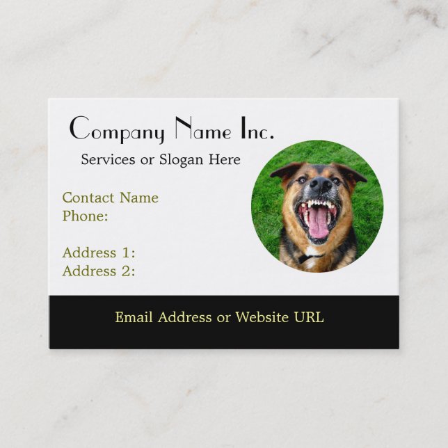 Mean Dog Bares Teeth Business Card (Front)