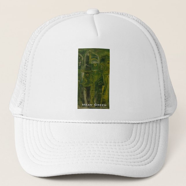 mean green trucker hat (Front)
