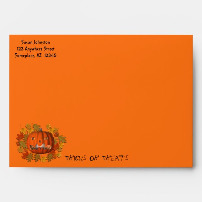 Mean Jack O Lantern Halloween Envelope (Front)
