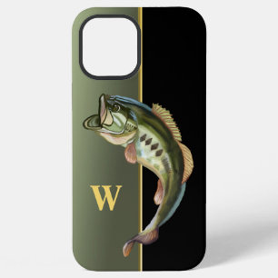 Mean Jumping Bass Fishing Monogram iPhone 12 Pro Max Case