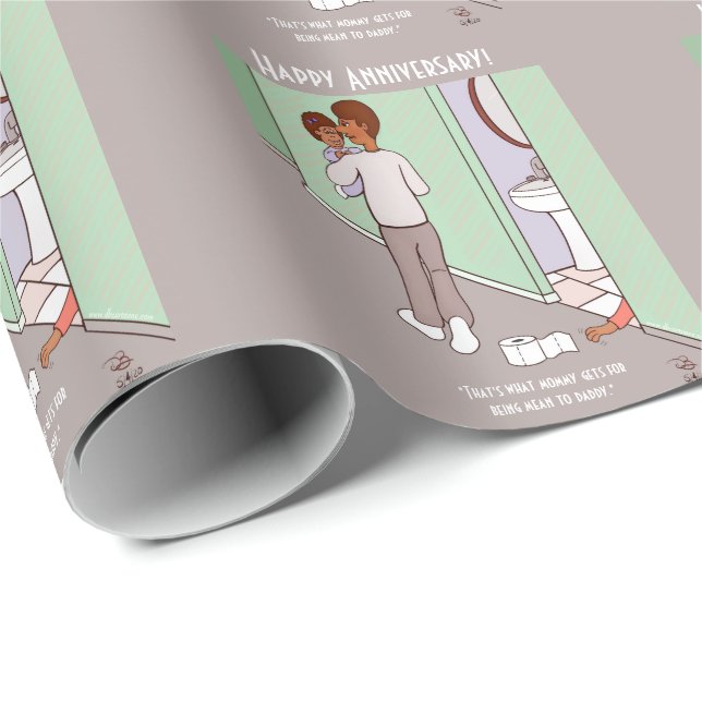 Mean Mummy Tiled Wrapping Paper (Roll Corner)