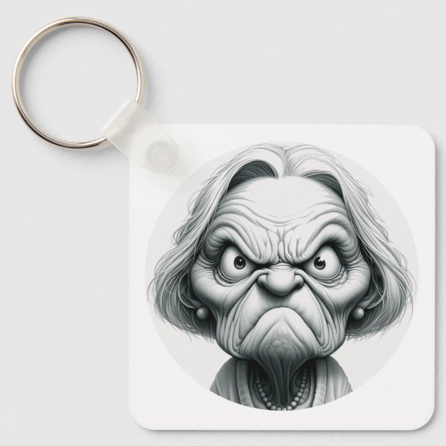 "Mean Nancy" Aluminum Keychain (Front)