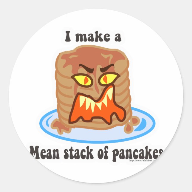 Mean Pancake Classic Round Sticker (Front)