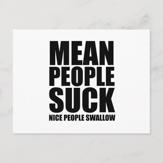 Mean people suck postcard (Front)