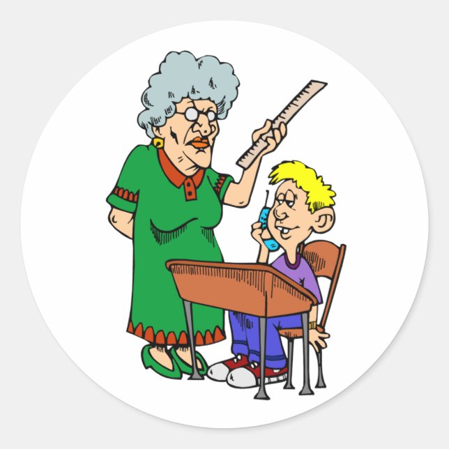 Mean Teacher Classic Round Sticker (Front)