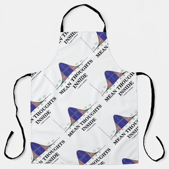 Mean Thoughts Inside Stats Geek Humour Apron (Front)