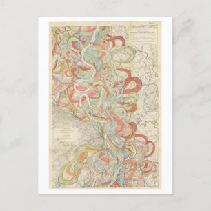 Meander Map of the Mississippi Postcard