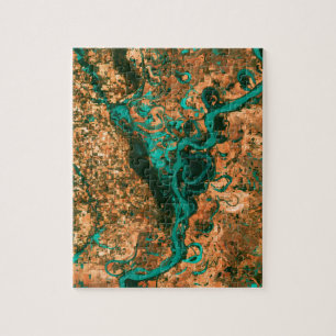 Meandering Mississippi Satellite Image Jigsaw Puzzle
