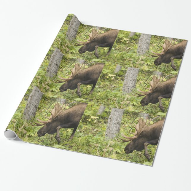 Meandering Moose Wrapping Paper (Unrolled)