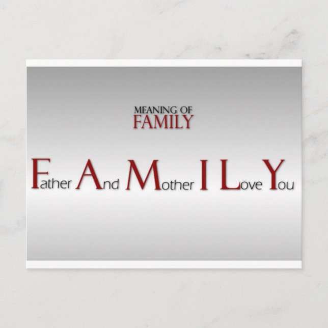 Meaning of Family Inspirational Postcard (Front)