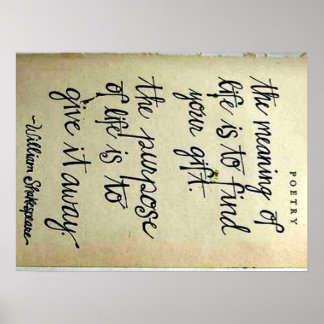 Meaning vs. Purpose of Life Poster