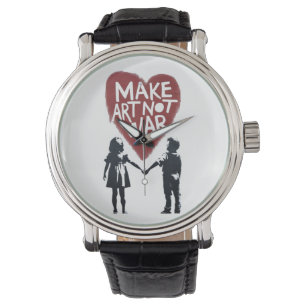 Meaningful Heart "MAKE ART NOT WAR" with Boy and G Watch