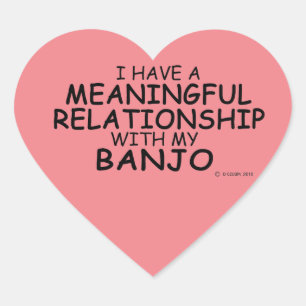 Meaningful Relationship Banjo Heart Sticker