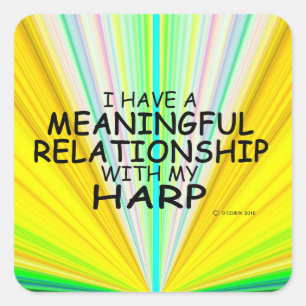 Meaningful Relationship Harp Square Sticker