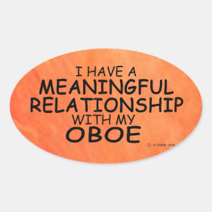 Meaningful Relationship Oboe Oval Sticker