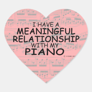 Meaningful Relationship Piano Heart Sticker