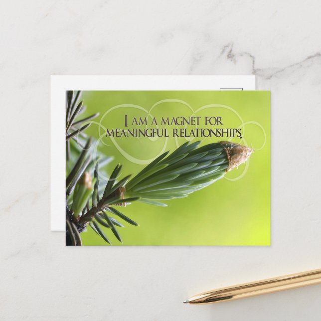 "Meaningful relationships" Motivation Affirmation Postcard (Front/Back In Situ)