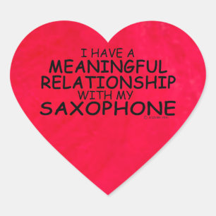 Meaningful Relationsip Saxophone Heart Sticker
