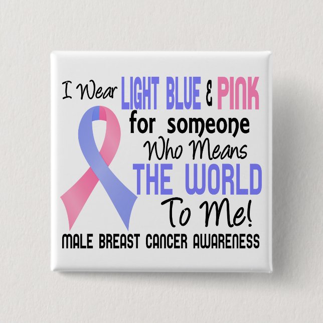 Means The World To Me 2 Male Breast Cancer 15 Cm Square Badge (Front)