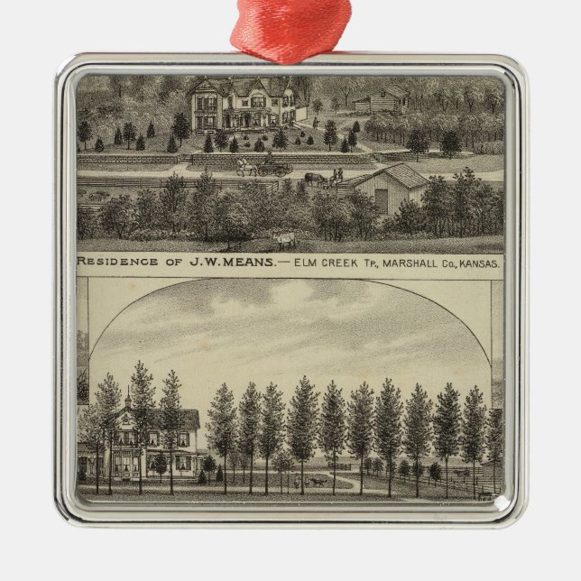 Means, Trout and Sabins in Kansas Metal Ornament (Front)