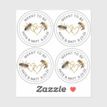 Meant to Be Mini Honey Jar Bee Labels Wedding