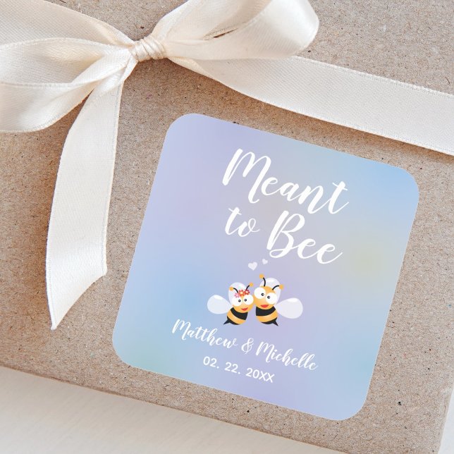 Meant To Bee Beautiful Dreamy Wedding Favour Square Sticker (Creator Uploaded)