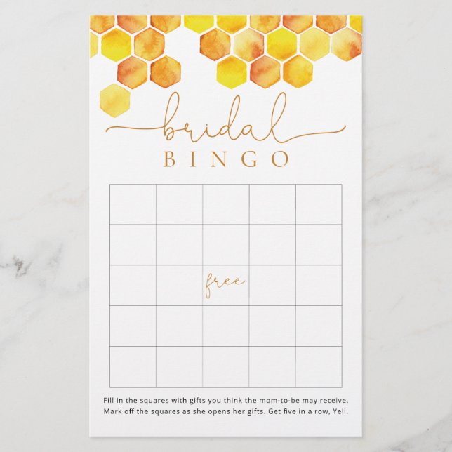Meant to bee bingo bridal shower game (Front)