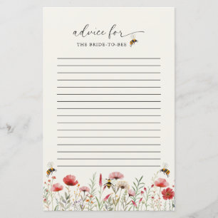 Meant To Bee Bridal Shower Advice Cards