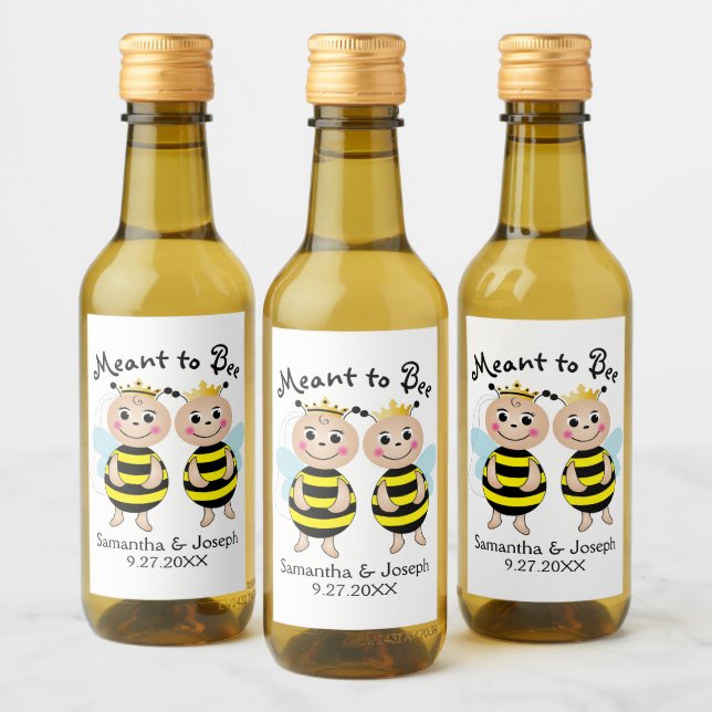 Meant to Bee Bridal Shower Beverage Label (Bottles)