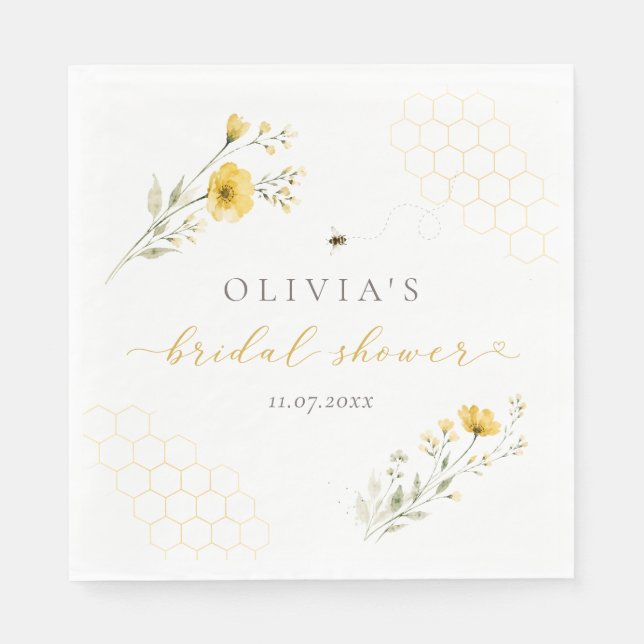 Meant to Bee Bridal Shower Napkin (Front)