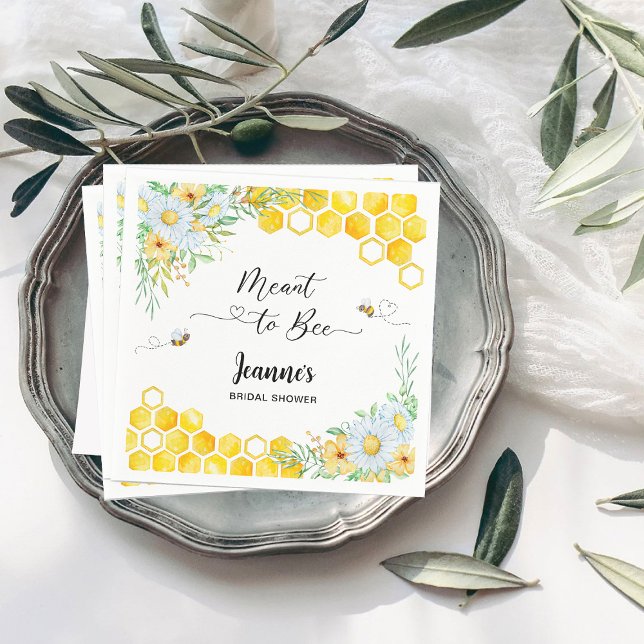 Meant to bee bridal shower napkin (Creator Uploaded)