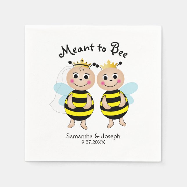 Meant to Bee Bridal Shower Napkins (Front)