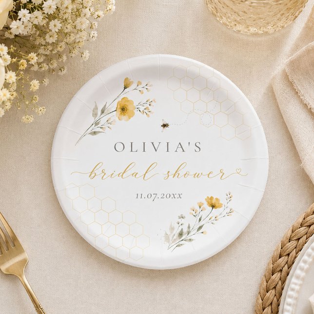 Meant to Bee Bridal Shower Paper Plates (Creator Uploaded)