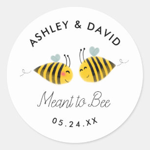 Meant To Bee Bumble Bee Wedding Favours Classic Round Sticker