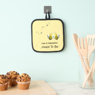 Meant To Bee Customisable Text Couples Bee Pot Holder