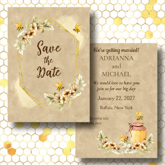 Meant to Bee Cute Affordable Wedding Save the Date Invitation