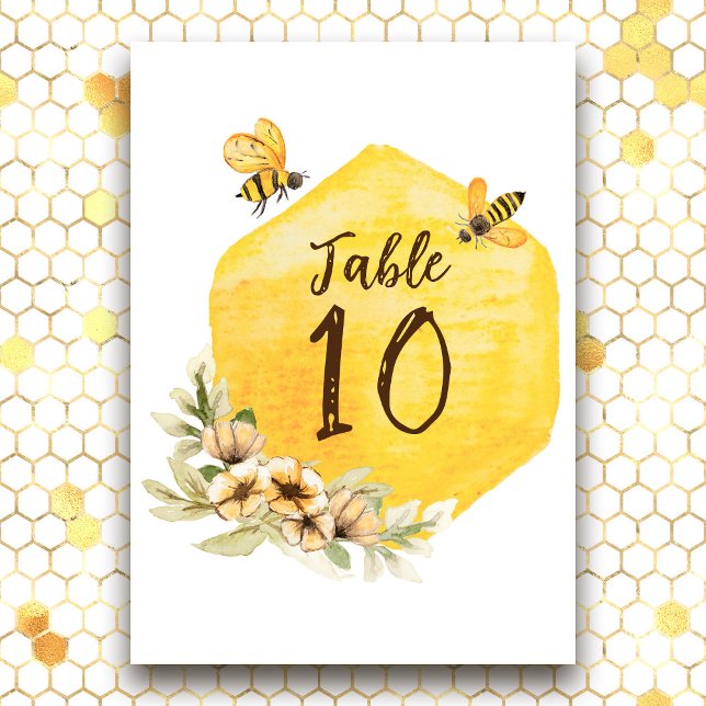 Meant to Bee Cute Affordable Wedding Table Number (Creator Uploaded)